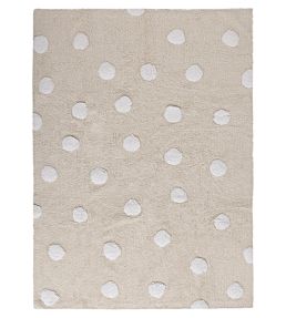 Polka Dots Rug by Lorena Canals Beige-White
