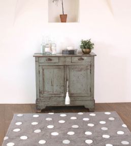 C-00005-Polka Dots-Rugs-Grey-White Grey-White