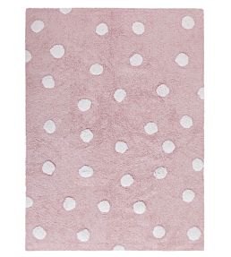C-00081-Polka Dots-Rugs-Pink-White Pink-White