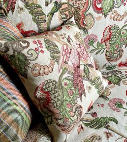 Poppinjay Linen Fabric by Ian Sanderson Copper Grey
