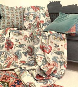 Poppinjay Linen Fabric by Ian Sanderson Strawberry Fair