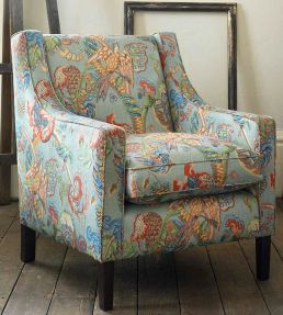 Poppinjay Linen Fabric by Ian Sanderson Copper Grey