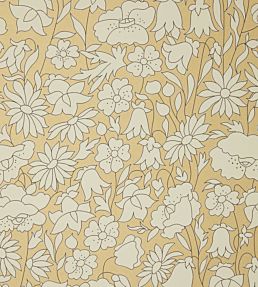Poppy Meadow Wallpaper by Liberty Pewter Gold