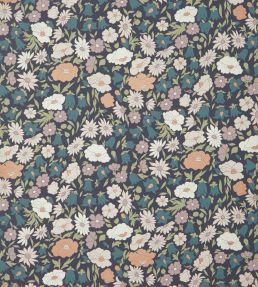 Poppy Meadowfield Wallpaper by Liberty Pewter Blue