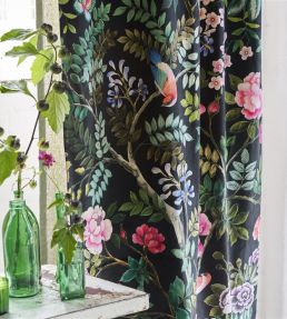 Porcelaine de Chine Velours Fabric by Designers Guild Noir