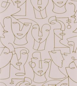Portrait Wallpaper by Casadeco Camel / Rose