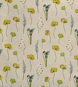 Flower Press Fabric by Prestigious Textiles Lemon Grass