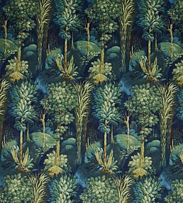 Forbidden Forest Fabric by Prestigious Textiles Sapphire