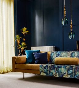 Forbidden Forest Fabric by Prestigious Textiles Sapphire