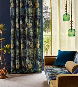 Forbidden Forest Fabric by Prestigious Textiles Sapphire