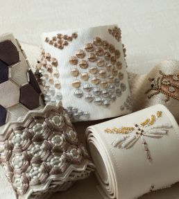 Queen Bee Embroidered Border Trimming by Samuel & Sons Antique