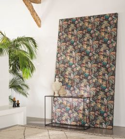 Ravenala Wallpaper by Osborne & Little Charcoal/Blush