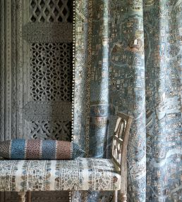 Ravi Ribbon Fabric by Lewis & Wood Satsuma Soot