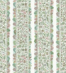 Ravi Ribbon Fabric by Lewis & Wood Pistachio Rose