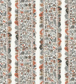 Ravi Ribbon Fabric by Lewis & Wood Satsuma Soot
