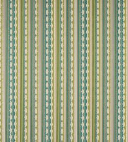 Ravi Stripe Fabric by Jane Churchill Teal/Green