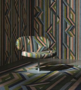 Reflets Sur Le Rhone Grasscloth Mural by Christian Lacroix Vert Riziere