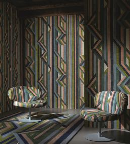 Reflets Sur Le Rhone Grasscloth Mural by Christian Lacroix Vert Riziere