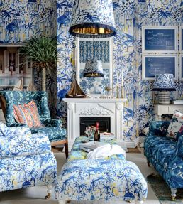 Rhodes Wallpaper by MINDTHEGAP Indigo Yellow