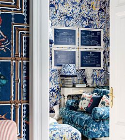 Rhodes Wallpaper by MINDTHEGAP Indigo Yellow