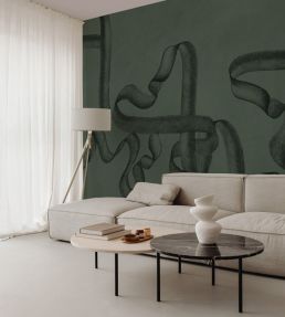 Ribbon Mural by Coordonne Emerald