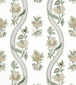 Ribbon Floral Fabric by Thibaut Green