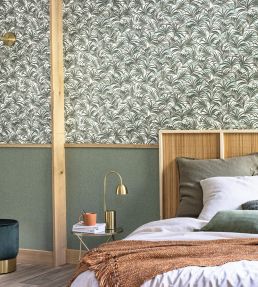 Gaze Metal Wallpaper by Caselio Vert Eucalyptus Or