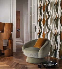 Ritournelle Fabric by Casamance Camel / Anthracite