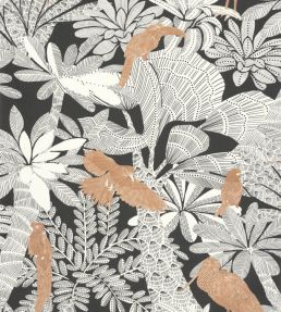 Riviera Wallpaper by Caselio Noir Cuivre