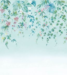Ronde Vegetale Mural by Casadeco Bleu Ciel