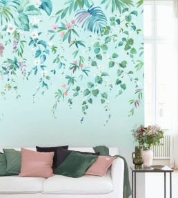 Ronde Vegetale Mural by Casadeco Bleu Ciel