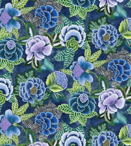 Rose de Damas Velours Fabric by Designers Guild Indigo