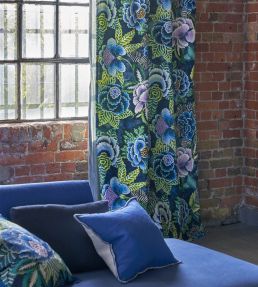 Rose de Damas Velours Fabric by Designers Guild Indigo