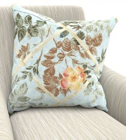 Rose Trellis Fabric by Madeaux 02 Duck Egg