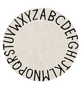 Lorena Canals Round ABC rug Natural-Black C-ABC-NBK Natural-Black