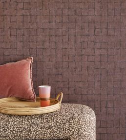 Rustic Check Wallpaper by Eijffinger Orange / Terracotta