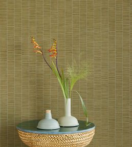 Rustic Stripe Wallpaper by Eijffinger Green