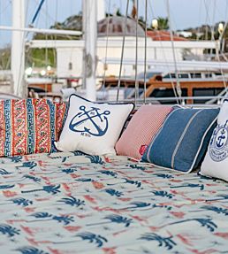 Samothraki Outdoor Fabric by MINDTHEGAP Green White