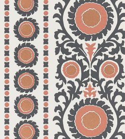 Samrina Wallpaper by Osborne & Little Charcoal/Copper