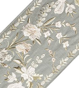 Antoinette Embroidered Border Trimming by Samuel & Sons Fog