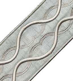 Comet Embroidered Border Trimming by Samuel & Sons Titanium