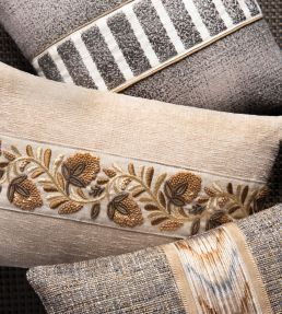 Equinox Embroidered Border Trimming by Samuel & Sons Titanium