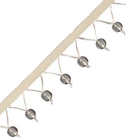 Meteor Glass Bead Fringe Trimming by Samuel & Sons Titanium