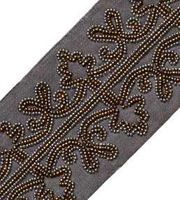 Nova Beaded Border Trimming by Samuel & Sons Bronze