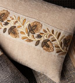 Solstice Embroidered Border Trimming by Samuel & Sons Titanium