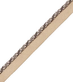 5mm Tiverton Cord With Tape Trimming by Samuel & Sons Charcoal