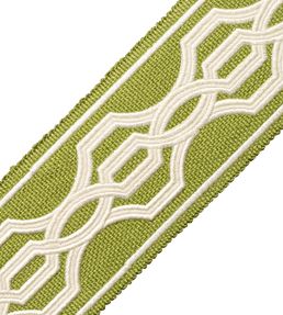 Veranda Linen Applique Border Trimming by Samuel & Sons Leaf