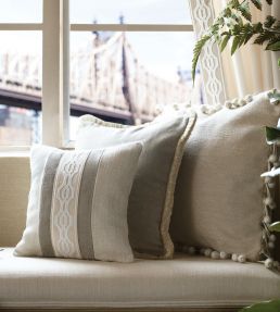 Veranda Linen Beaded Fringe Trimming by Samuel & Sons Tea Rose