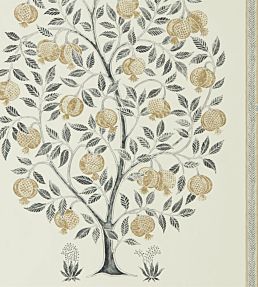 Anaar Tree Wallpaper by Sanderson Charcoal/Gold