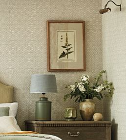 Pinjara Trellis Wallpaper by Sanderson Blue Clay